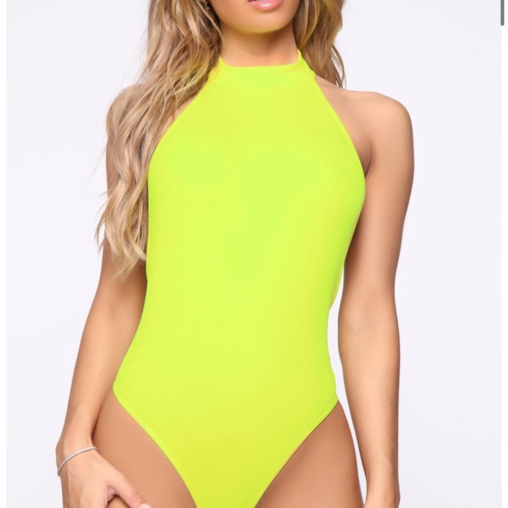 Side M neon Green/yellow bodysuit like new